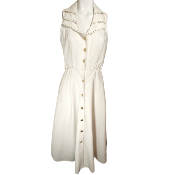 Vintage Dresses & Skirts - Vintage d.Frank off white denim style dress